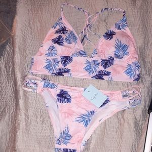 Cupshe Out of Mind Leaves Bikini Set